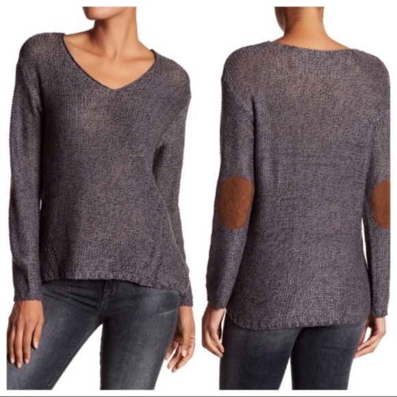 v neck sweater with elbow patches